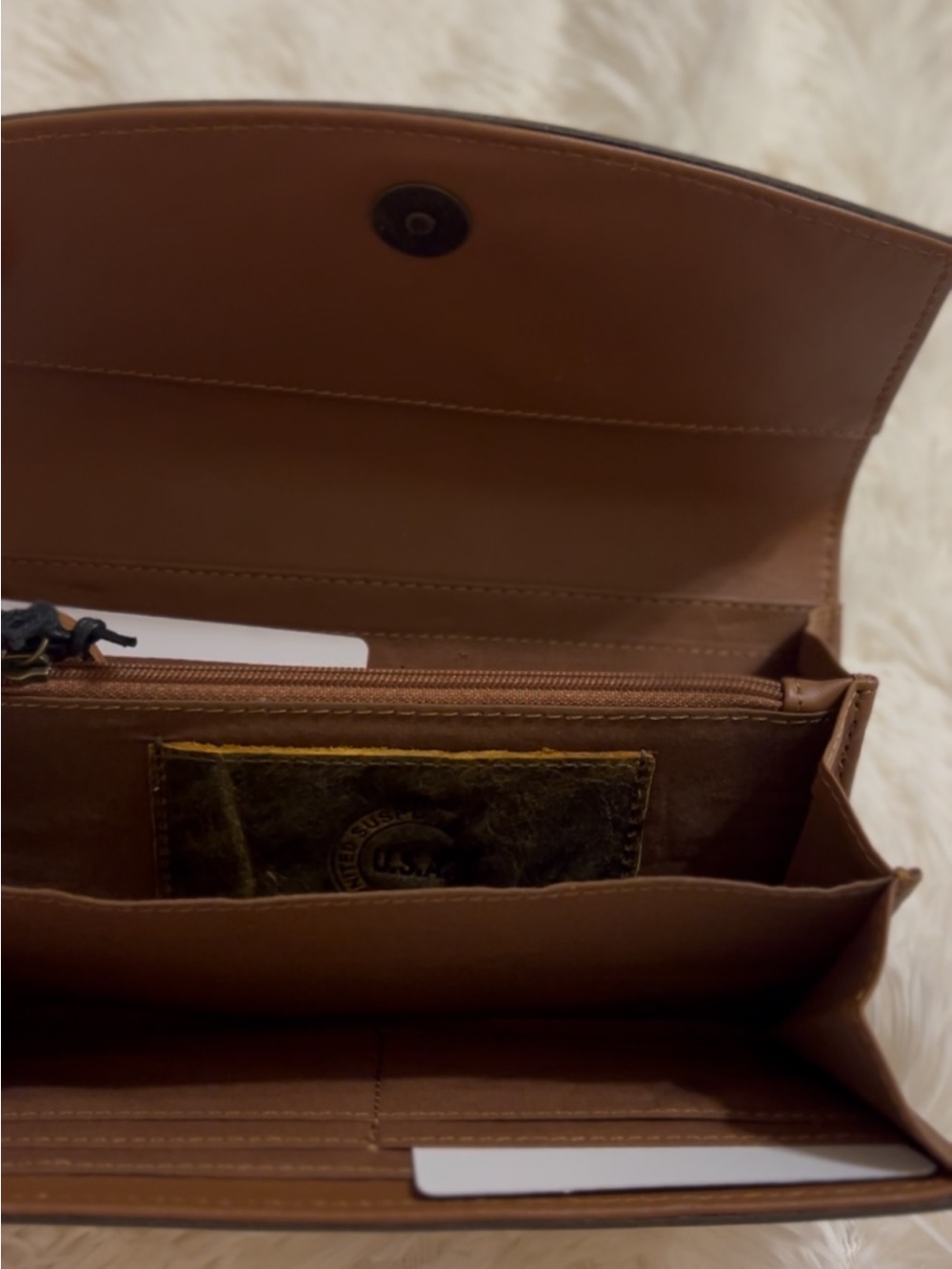 Myra Bag Yellow & Turquoise Tooled Leather Wallet - Picture 4 of 5